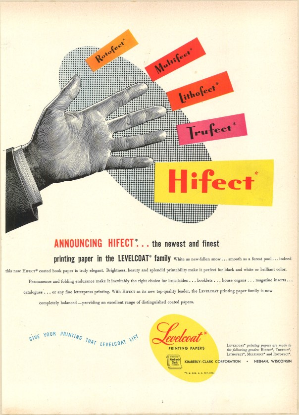 Fortune Magazine, September 1949. Levelcoat Printing Papers by the Kimberly-Clark Corporation.