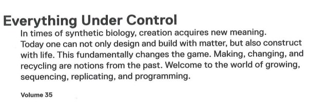 Volume 35 (Spring 2013) Everything Is Under Control