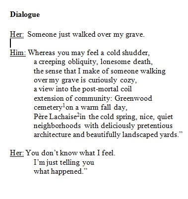 From the longer poem Outside the Ossuary by David Pemberton