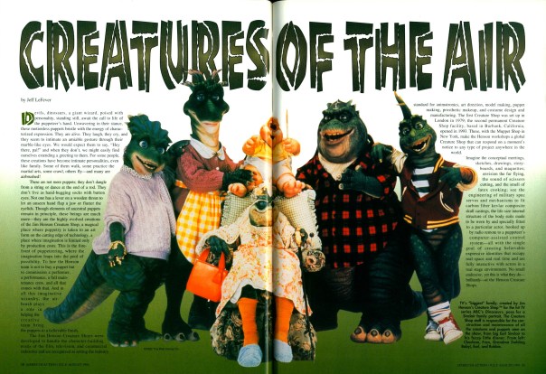 Jim Henson's "Dinasours" Puppets Airbrush Action. July-August 1994.