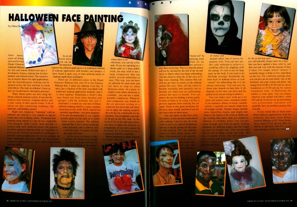 Halloween Face Painting Airbrush Action. September-October 1994.