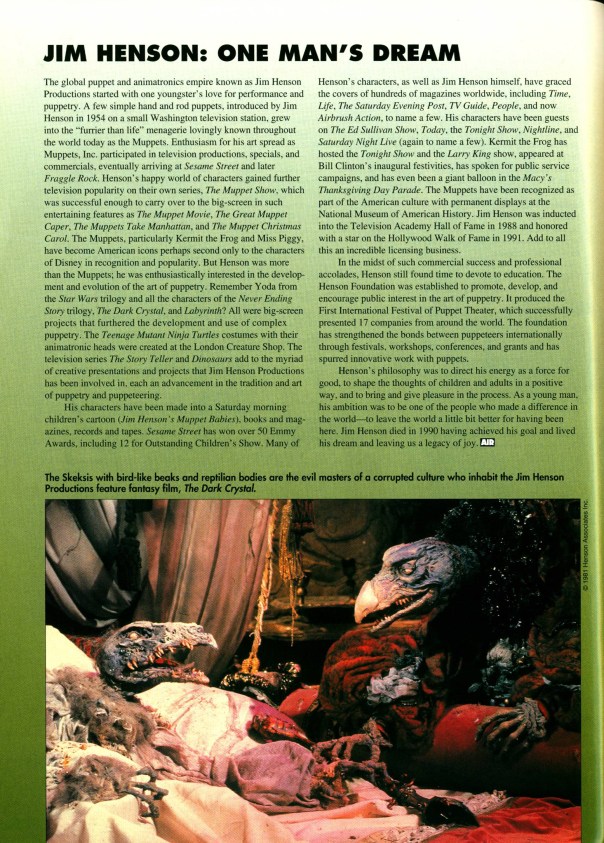 The Dark Crystal Airbrush Action. July-August 1994.