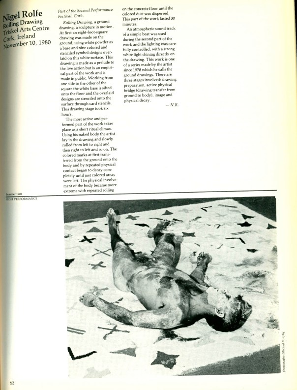 "Rolling Drawing" by Nigel Rolfe