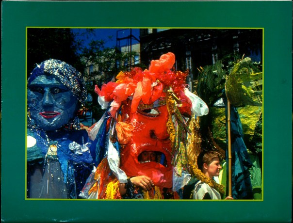 Rain Spirit and Trash Monster in "Rites of Spring" Procession