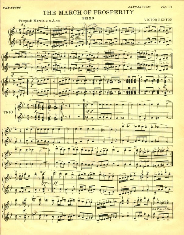 By Victor Renton, published in The Etude magazine, January 1933